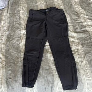 Black Athletic Pants with Zipper Details